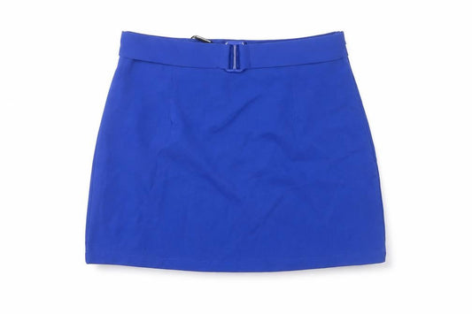 PRETTYLITTLETHING Women's Blue Mini Pencil Skirt, Size 6
