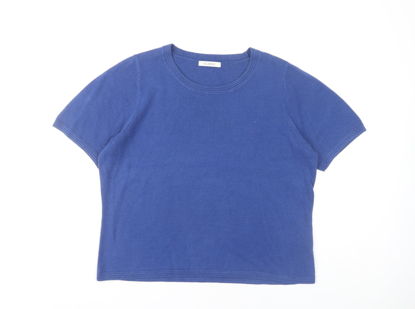Marks and Spencer Women Blue Crew Neck Pullover Jumper Size 16