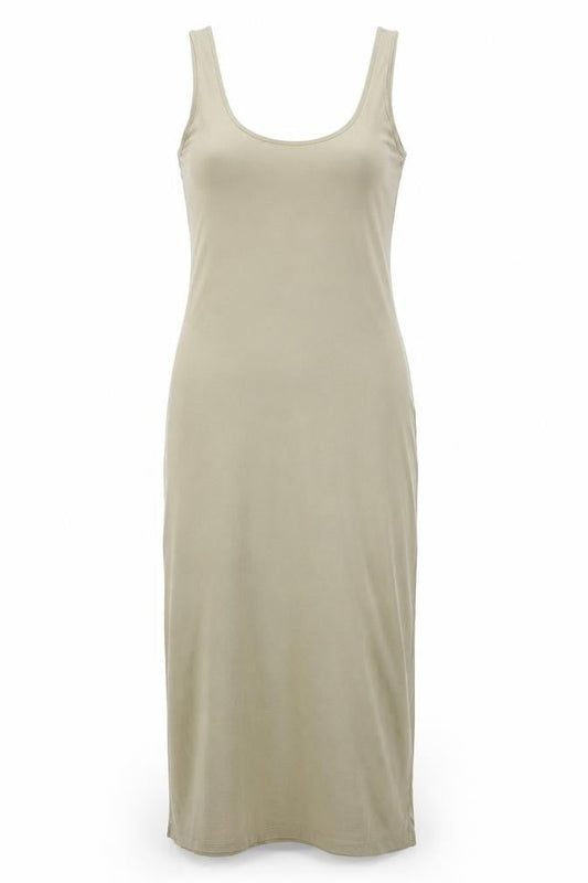 Next Women's Beige Sleeveless Long Tank Dress Size 10