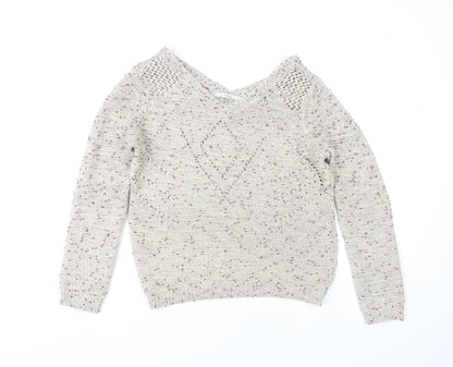 Additional front view of George Women's Beige V-Neck jumper, size 8