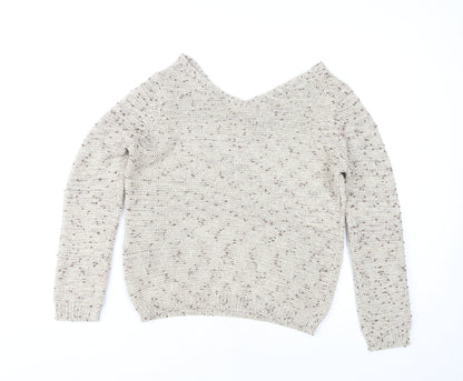 Back view of George Women's Beige V-Neck jumper, size 8