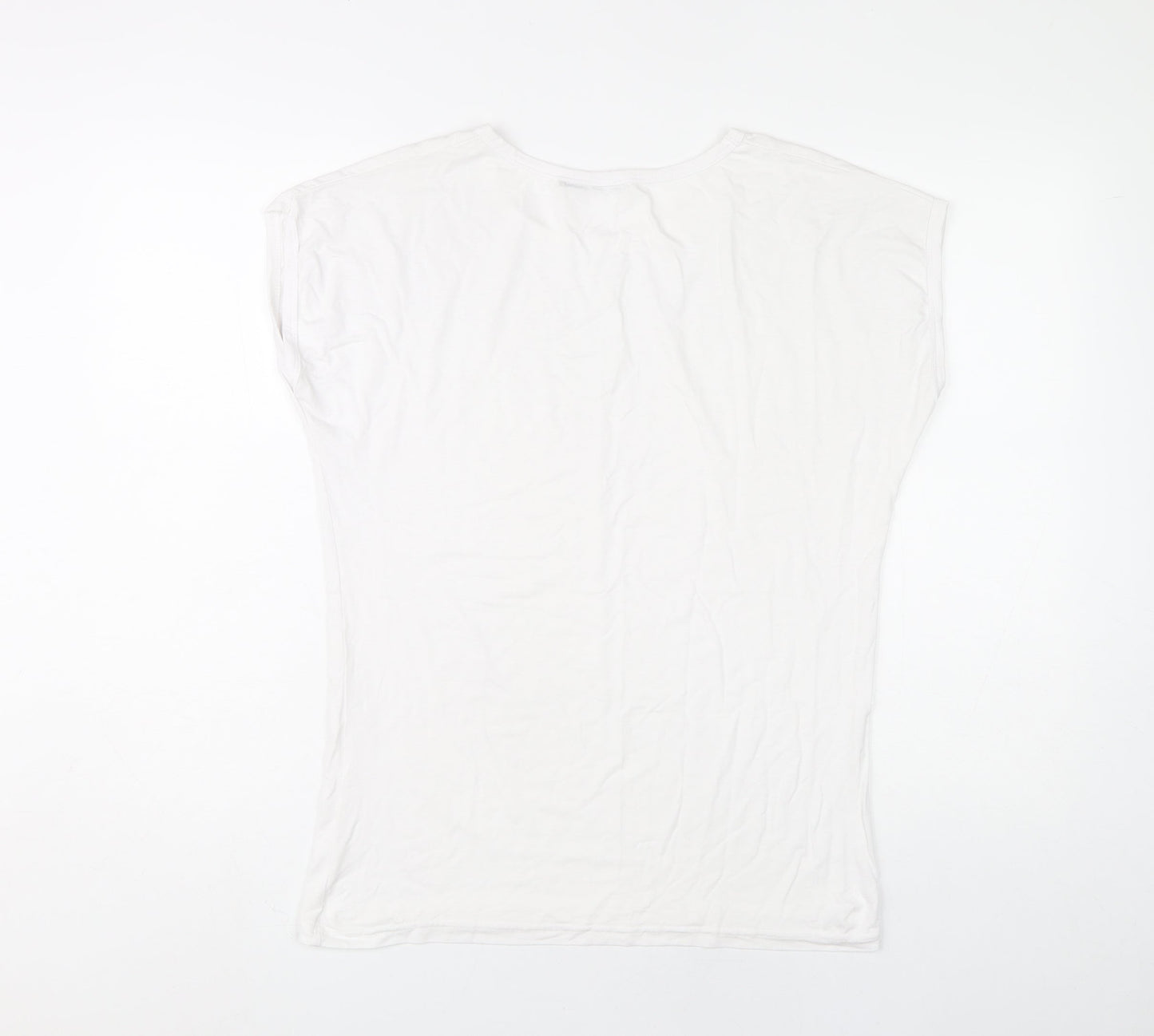 SMITON Women's White Studded T-Shirt S