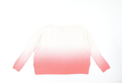 Back view of Topshop Women's Multicoloured V-Neck jumper, size 10