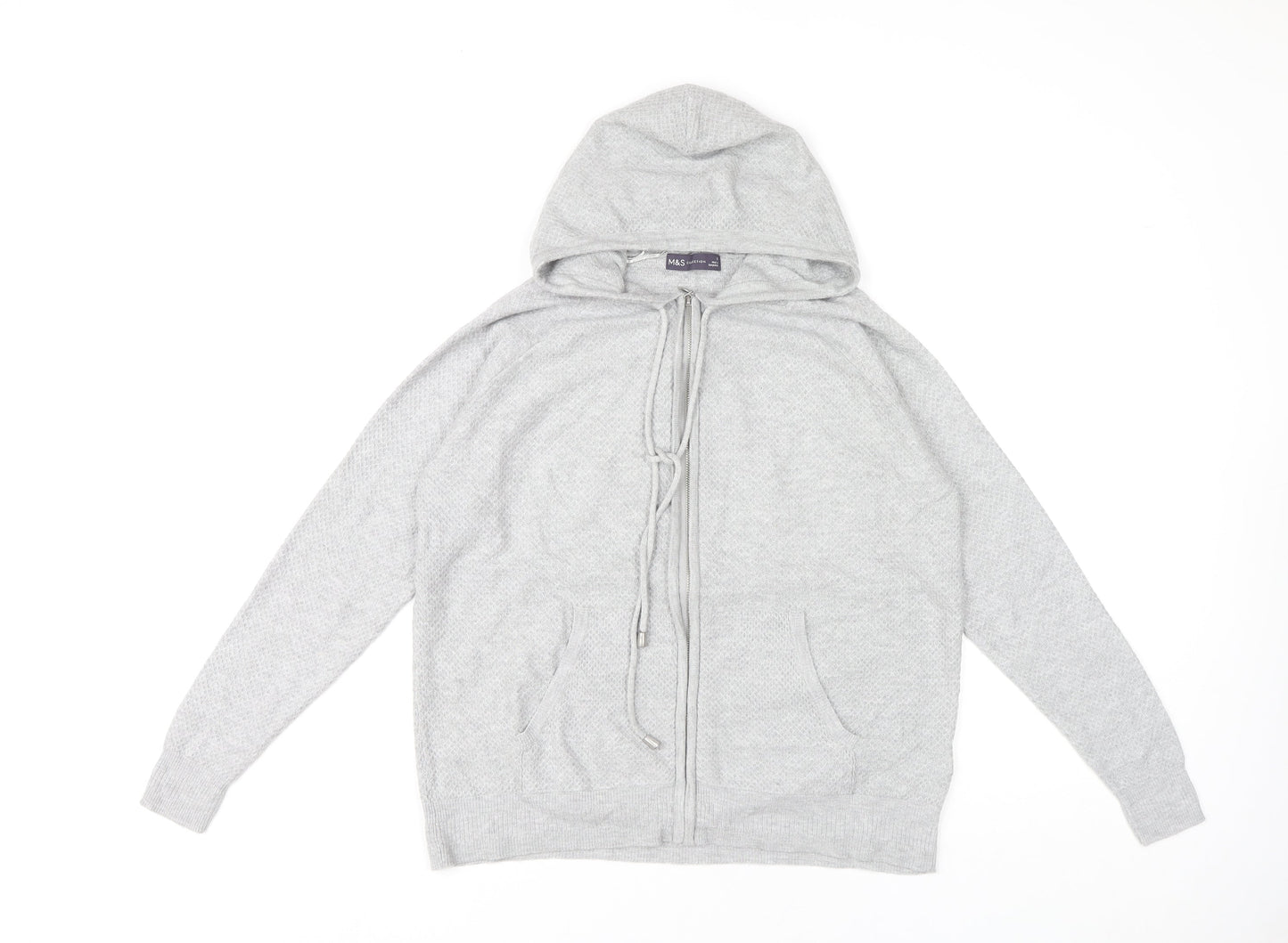 Marks and Spencer Women's Grey Full Zip Hoodie - S