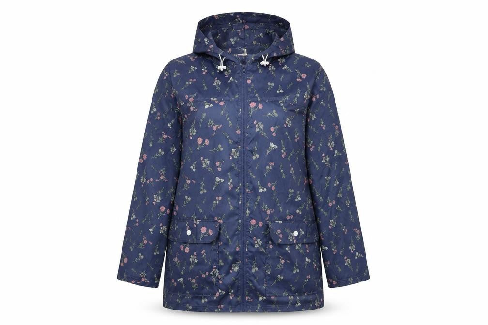 Anne De Lançay Women's Blue Floral Rain Coat M