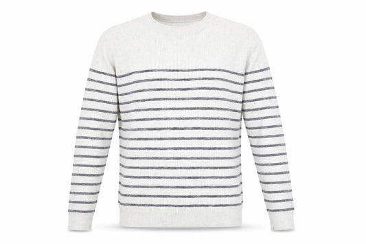 Front view of Next Men's Grey Striped Pullover M