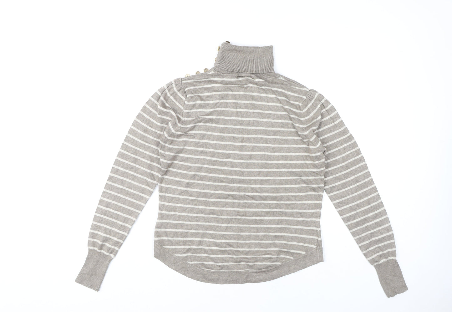 Warehouse Women's Beige Roll Neck Jumper, UK 14