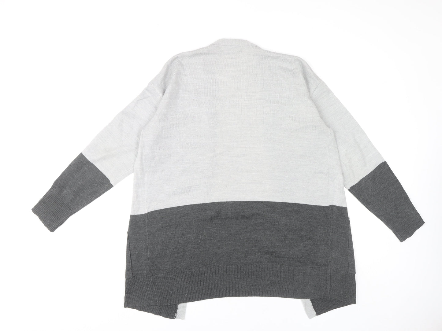 M&Co Women’s Grey Open Front Cardigan - Medium, Knit