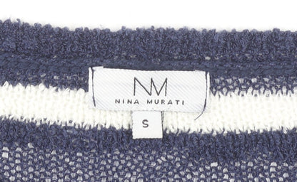 Nina Murati Women's Blue Striped Pullover Jumper S