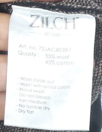Zilch Women's Black Geometric Shift Dress L