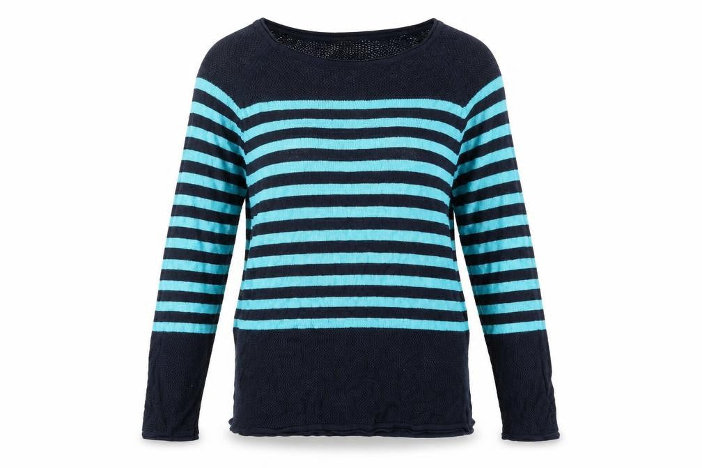 525 America Women's Blue Striped Pullover Jumper Size 14