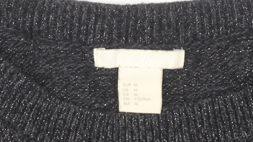 H&M Women's Black Pullover Jumper, Size 12