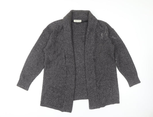 Berketex Women's Black Long Sleeve Open Front Cardigan Size 10-12