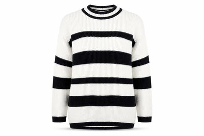 Next Women's Black Striped Pullover Jumper Size S