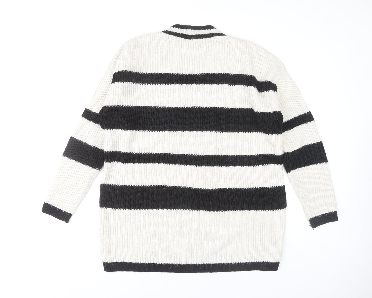 Next Women's Black Striped Pullover Jumper Size S