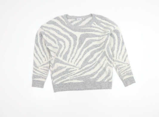 Next Women's Grey Zebra Jumper Pullover Size 12