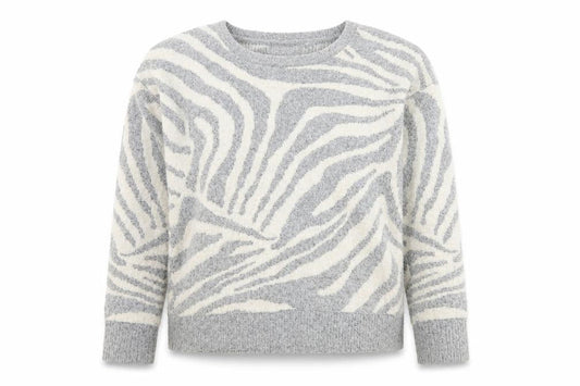 Front view of Next Women's Grey Zebra jumper, size 12