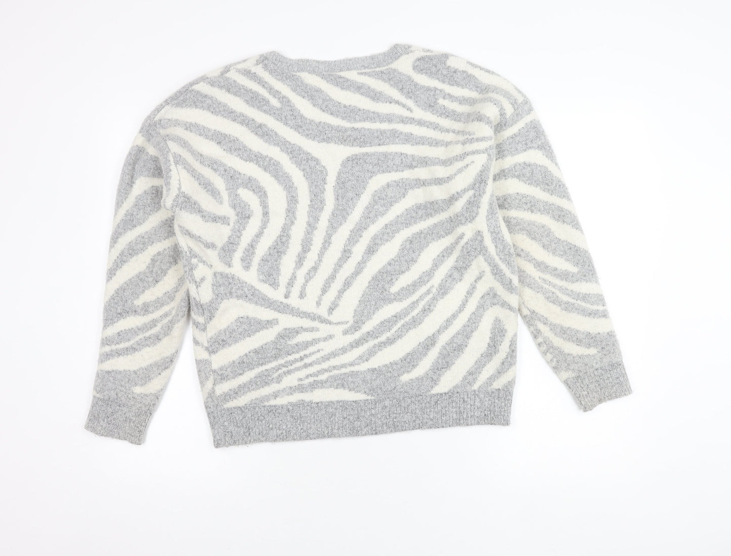 Next Women's Grey Zebra Jumper Pullover Size 12