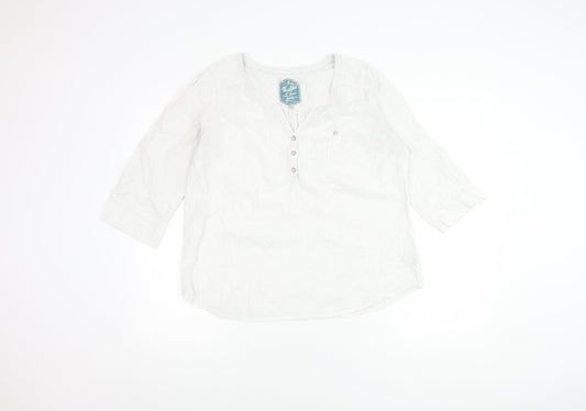 Faithful & True White Women's Blouse - Size 14, Casual