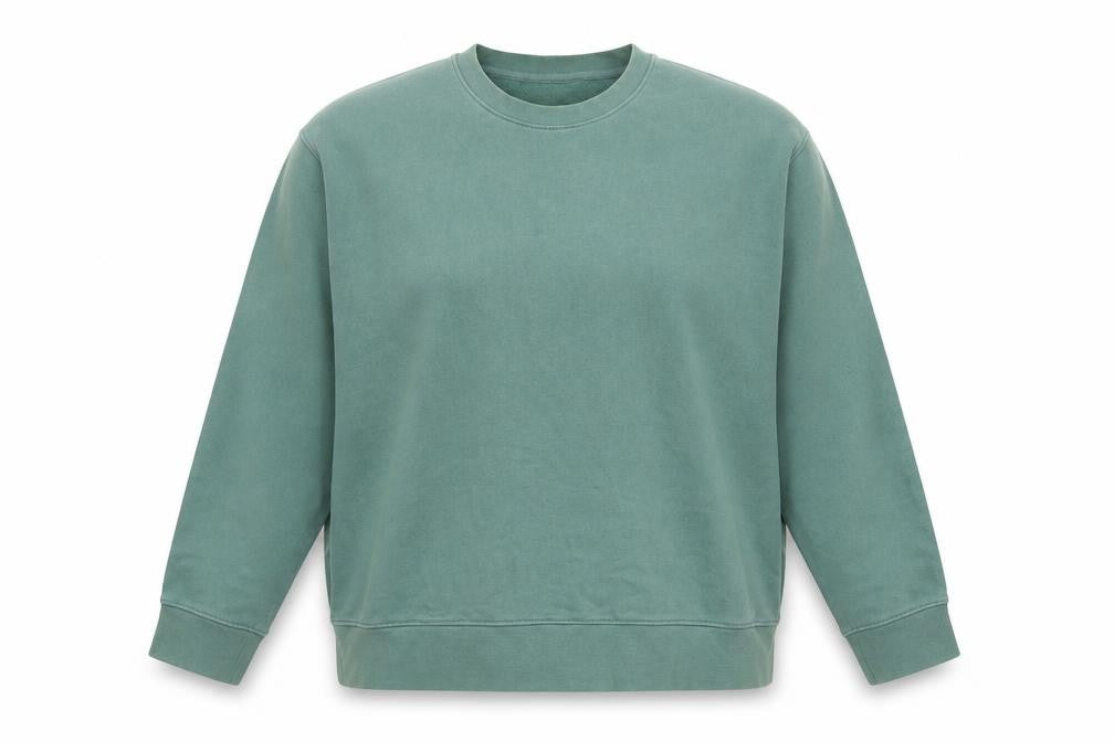 Green Cotton Pullover Sweatshirt - Unisex Adult Large