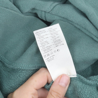 Green Womens Cotton Pullover Sweatshirt - Large