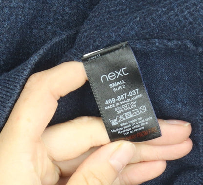 Close-up detail of Next Men's Blue Crew Neck jumper S