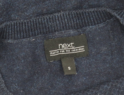 Brand and care label for Next Men's Blue Crew Neck jumper S