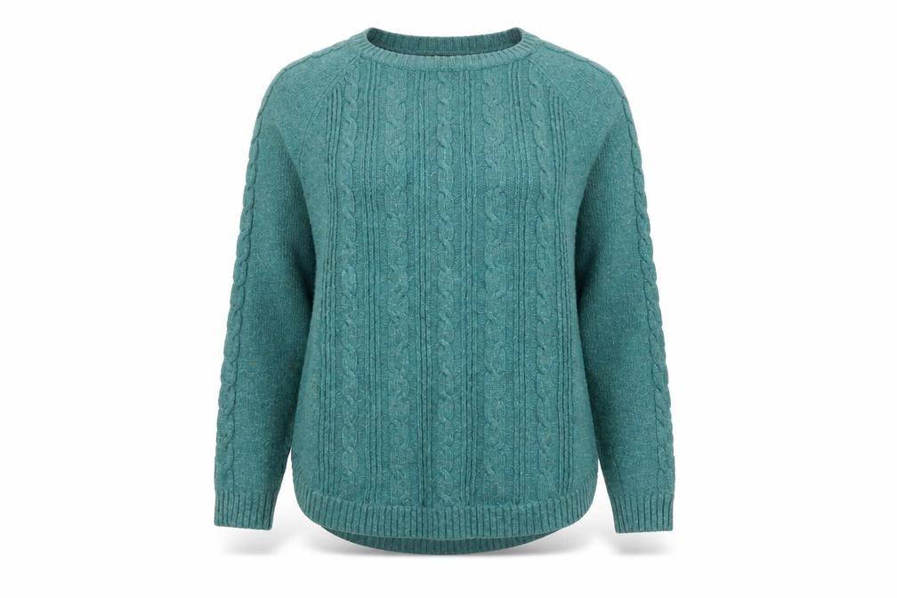 Bonmarché Women's Blue Cable-Knit Jumper, Size 12-14