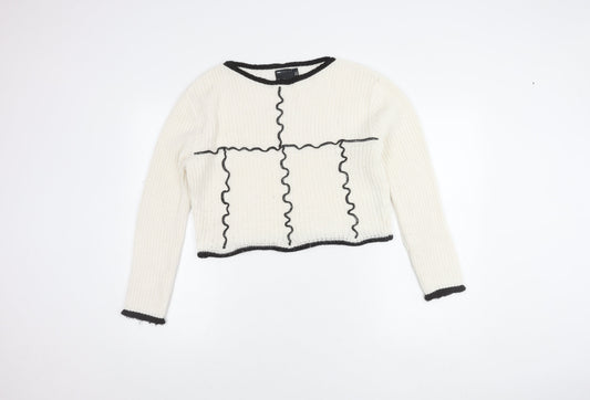 ASOS Women’s White Pullover Knit Jumper Size 8