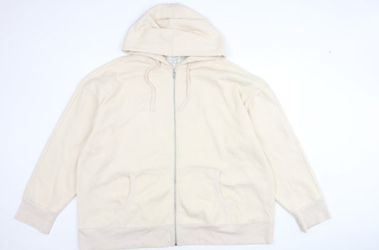Topshop Women’s Beige Hooded Jacket, Size L, Casual