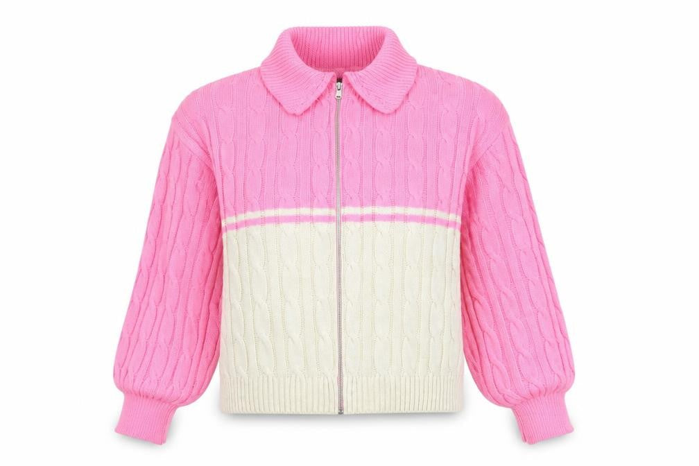 Boohoo Women's Pink Full Zip Collared Jumper