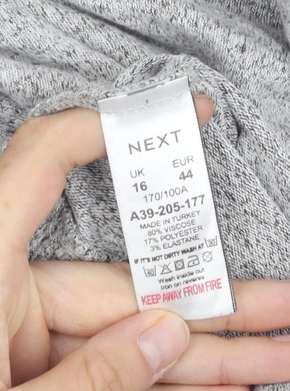 Brand and care label for Next Women's Grey jumper, size 16
