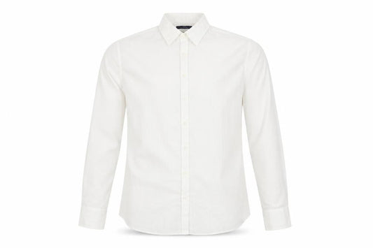 Lands' End Men's White Cotton Button-Up Shirt