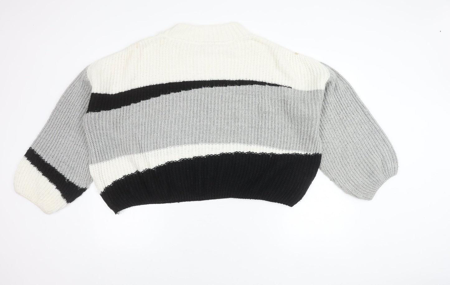 Topshop Women's XL Striped Jumper in Black, Grey, White