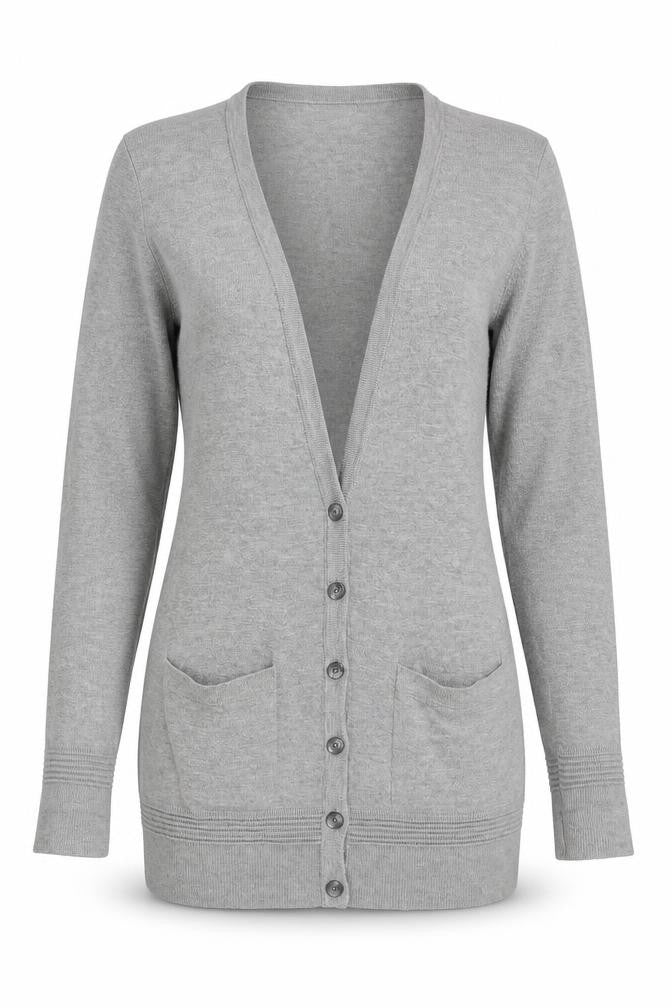 Topshop Women's Grey Cardigan, Size 8, Button Knit