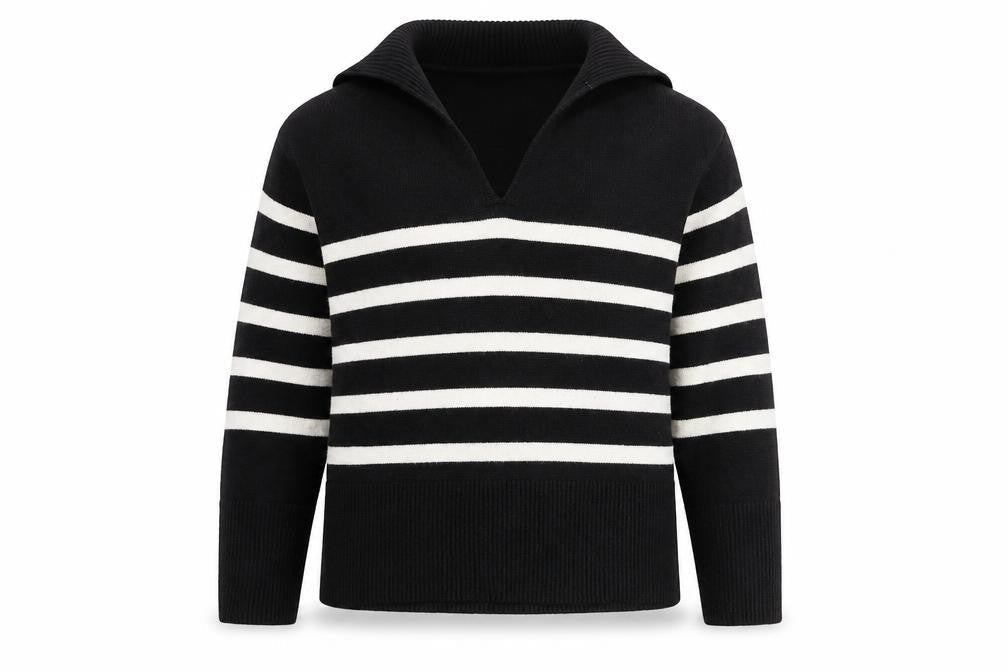 Zara Women's Black Striped Pullover Jumper XS