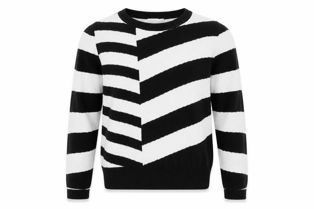 paz torras Men's Black Striped Pullover Jumper M