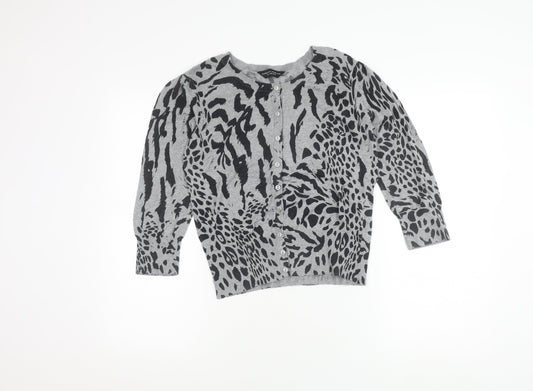 Dorothy Perkins Womens Grey Animal Cardigan 12