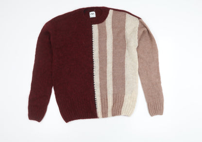 Additional front view of Zara Women's Multicoloured Striped Pullover M