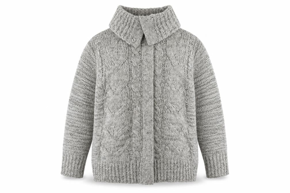 M&Co. Women's Grey Chunky-Knit Cardigan, Size L