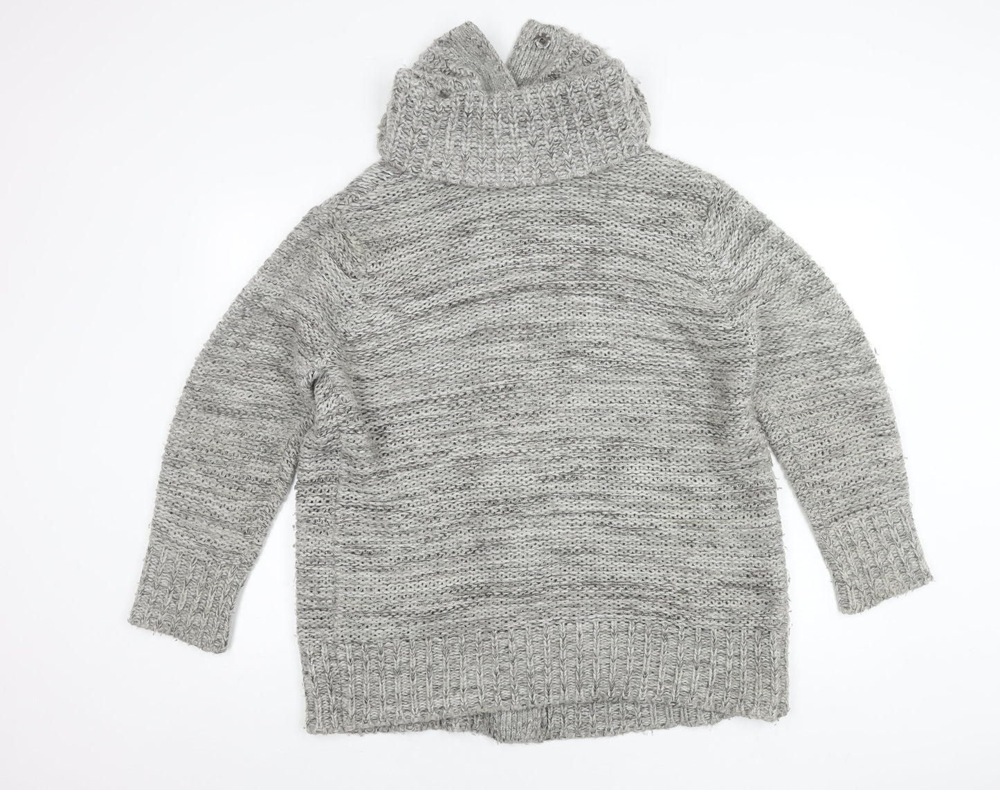 M&Co. Women's Grey Chunky-Knit Cardigan, Size L
