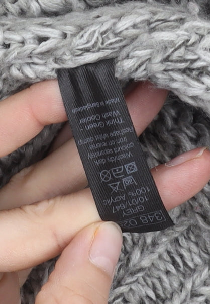 M&Co. Women's Grey Chunky-Knit Cardigan, Size L