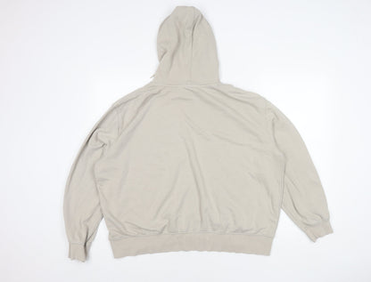 H&M Women's Beige XL Hoodie, Pullover, Casual, Logo Accent