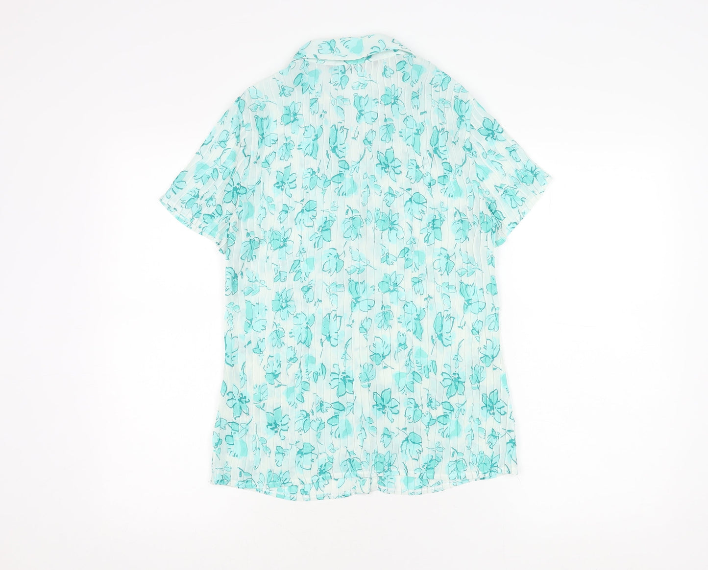 Bm Collection Women's Blue Floral Blouse - Size 12