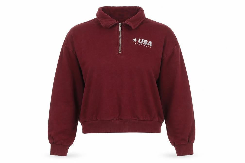 H&M Women's Red Collared Sweatshirt Size S