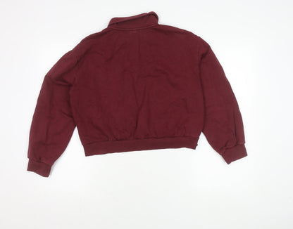 H&M Women's Red Collared Sweatshirt Size S