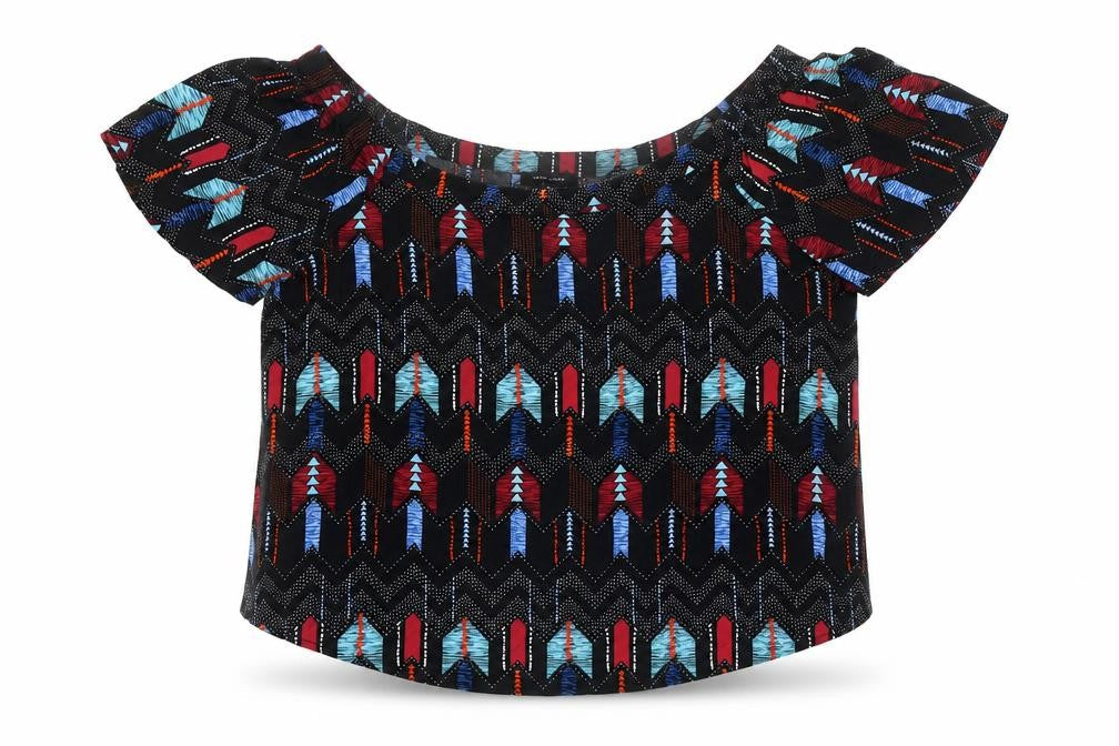 New Look Women's Multicoloured Geometric Top, Size 16