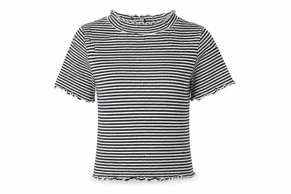 New Look Women's Striped Top - Black & White Size 10