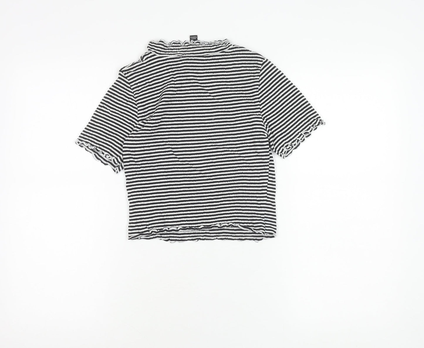New Look Women's Striped Top - Black & White Size 10