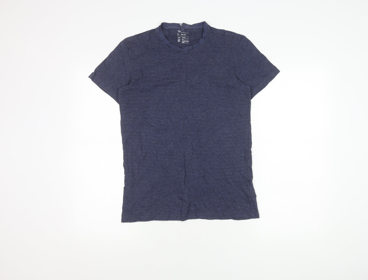 Gap Men's Blue XS Striped Cotton T-Shirt